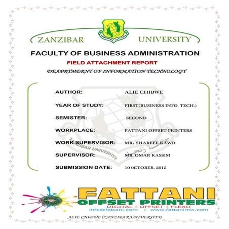 Field attachment report