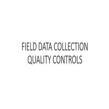 FIELD DATA COLLECTION QUALITY CONTROLS.pptx | Resume Writing and Advice ...