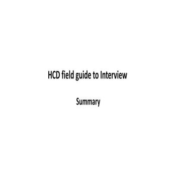 Field guide to interview: HCD method | PPTX