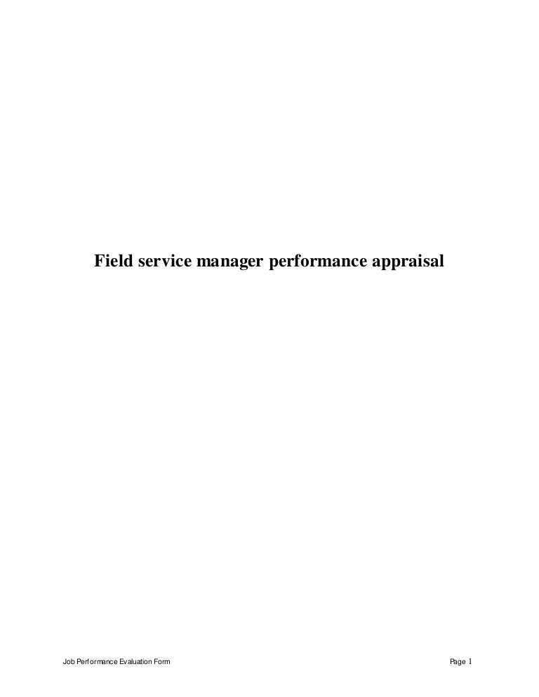 field service manager job description