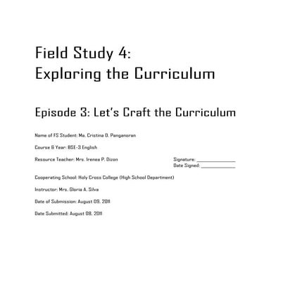 Field Study 4 Episode 3
