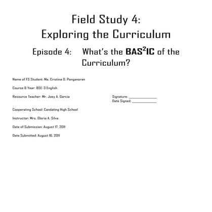 Field Study4 Episode 4