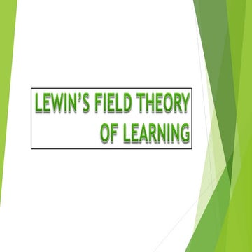 Kurt Lewin's Field theory of learning