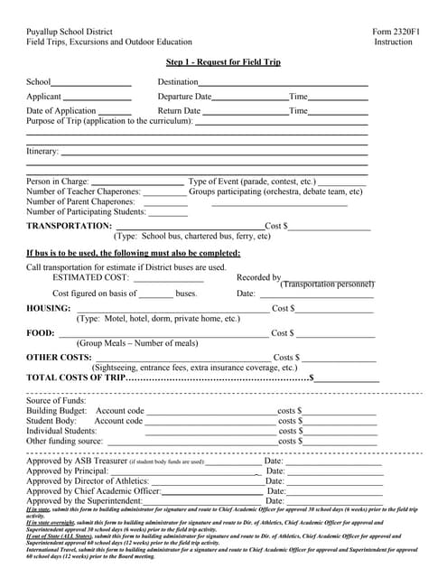 field trip forms