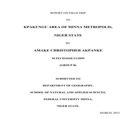 Field trip report writeup