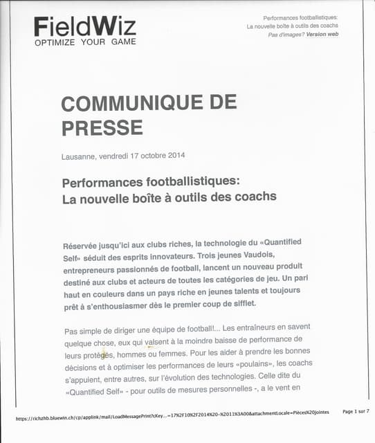 FieldWiz pour le football