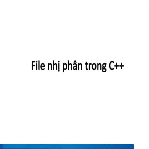 Comprehensive Guide to Binary File Handling in C++ Programming | PPTX