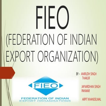 FIEO (Federation Of Indian Export Organization)