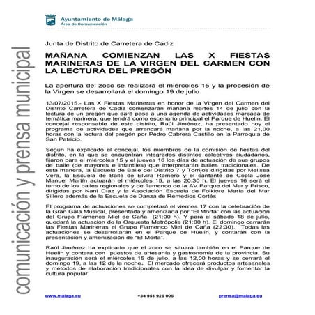 X Fiestas Marineras de la Virgen del Carmen en Carretera de Cádiz