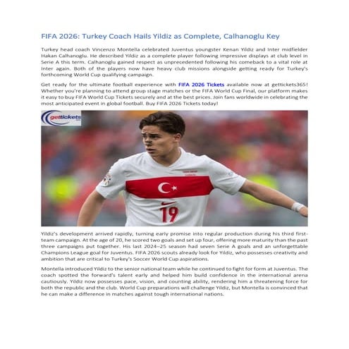 FIFA 2026 Turkey Coach Hails Yildiz as Complete, Calhanoglu Key.pdf