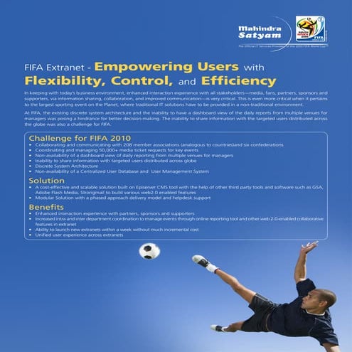 FIFA Extranet - Empowering Users with Flexibility, Control, and Efficiency