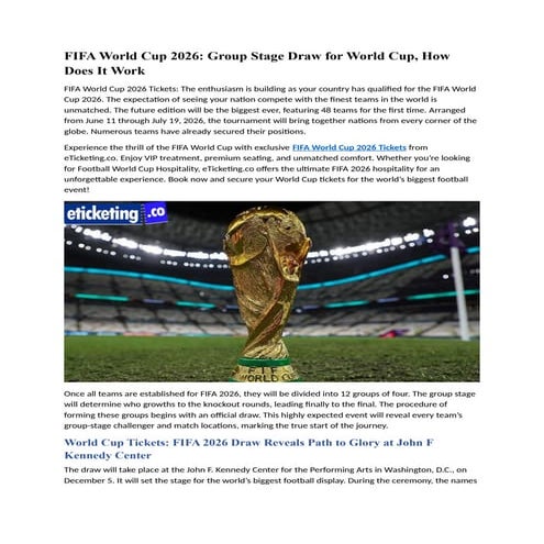 FIFA World Cup 2026 Group Stage Draw for World Cup, How Does It Work.docx