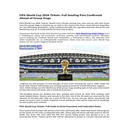 FIFA World Cup 2026 Tickets Full Seeding Pots Confirmed Ahead of Group Stage.docx