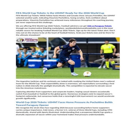FIFA World Cup Tickets Is the USMNT Ready for the 2026 World Cup.docx