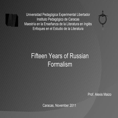 Fifteen years of russian formalism