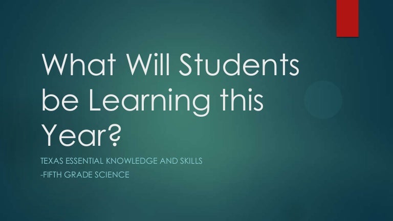 Fifth grade science teks