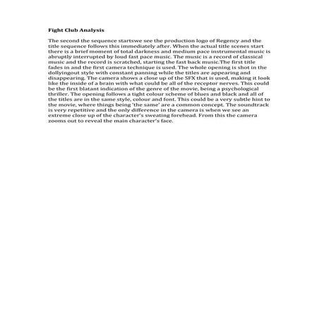 Fight Club Analysis
