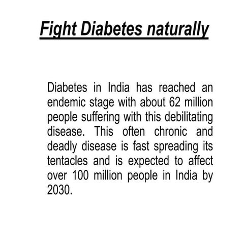 Fight diabetes naturally