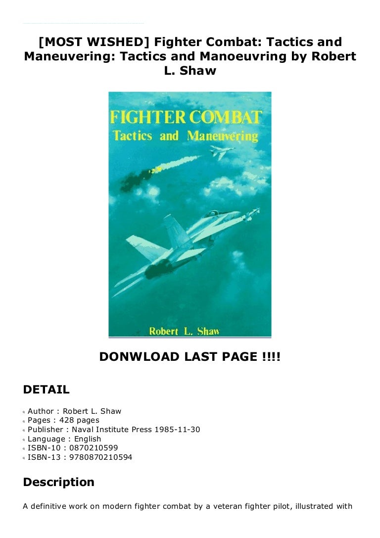 [MOST WISHED] Fighter Combat Tactics and Maneuvering Tactics and