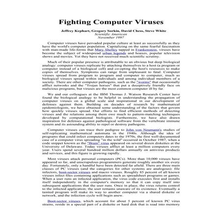 Fighting computer viruses