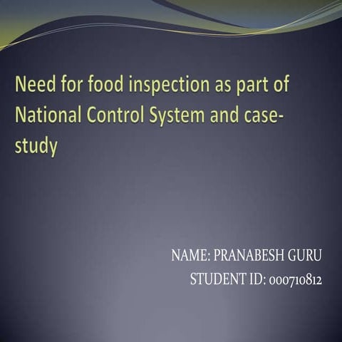 Food Inspection and Government Officials | PPTX