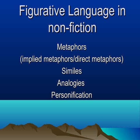 Why authors use figurative language in non-fiction