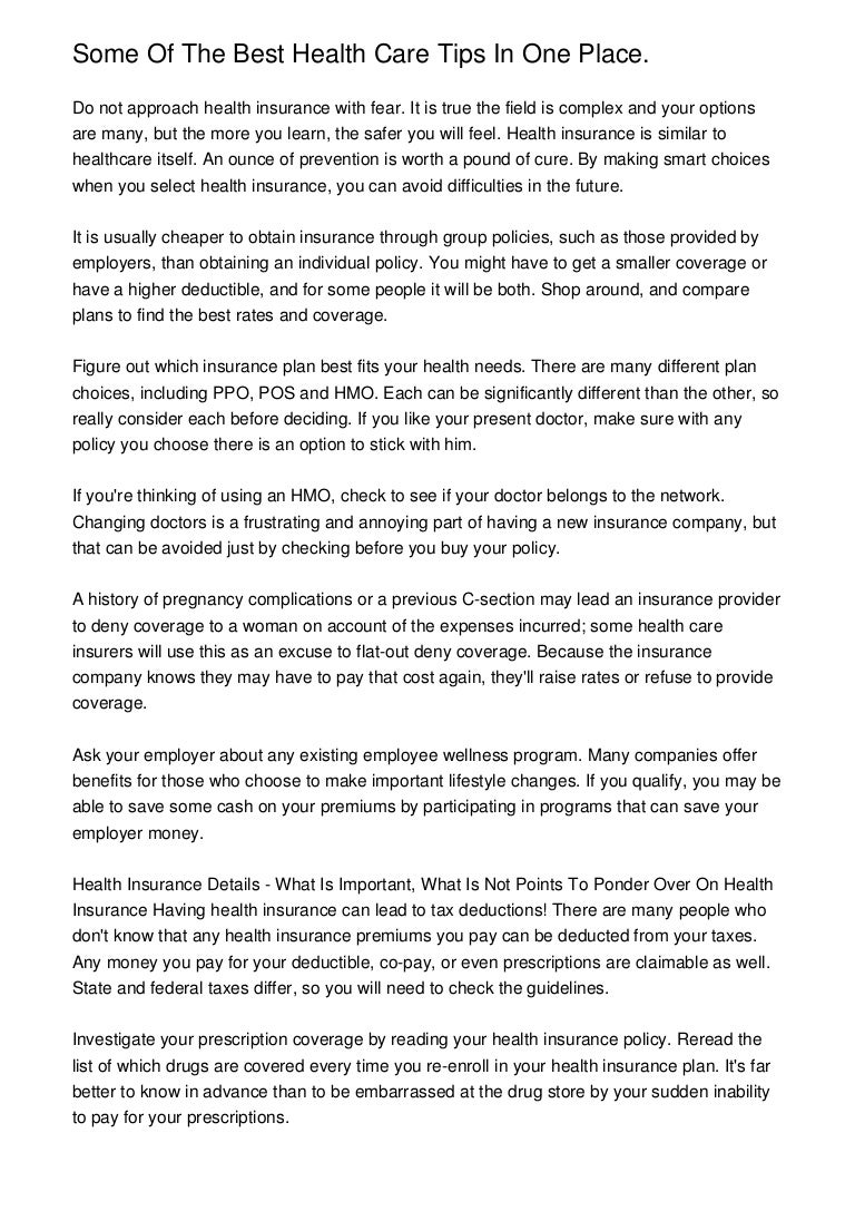 Some Of The Best Health Care Tips In One Place