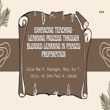 Enhancing Teaching-Learning Process Through Blended Learning in PAASCU ...