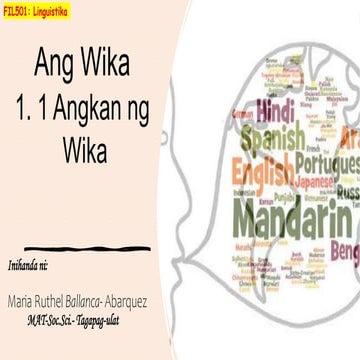 Katuturan ng wika | PPT