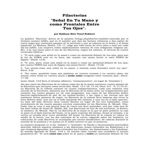 Filacterias | PDF