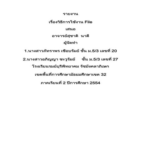 รายงานเรื่อง File