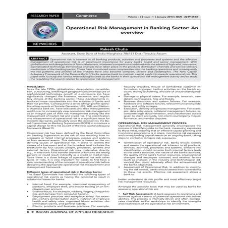 operational risk management in banks