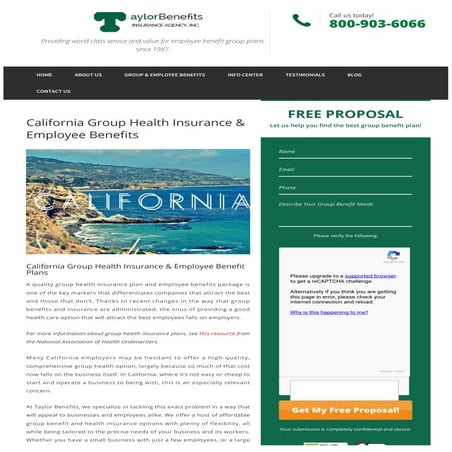 California Group Health Insurance & Employee Benefits