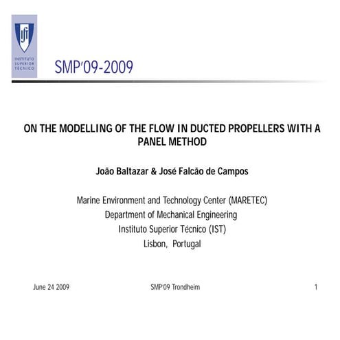 On the Modelling of the Flow in Ducted Propellers