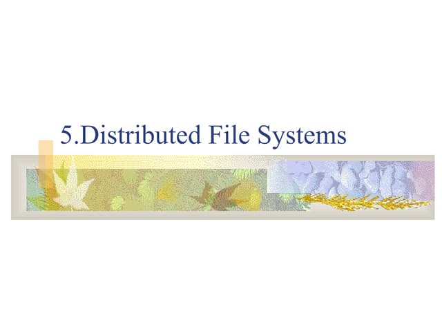 Introduction to distributed file systems