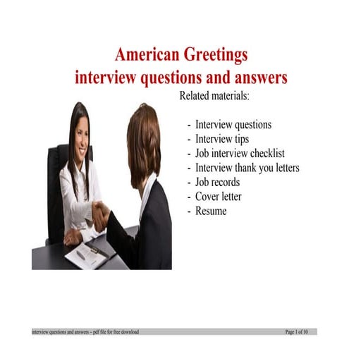 American Greetings interview questions and answers