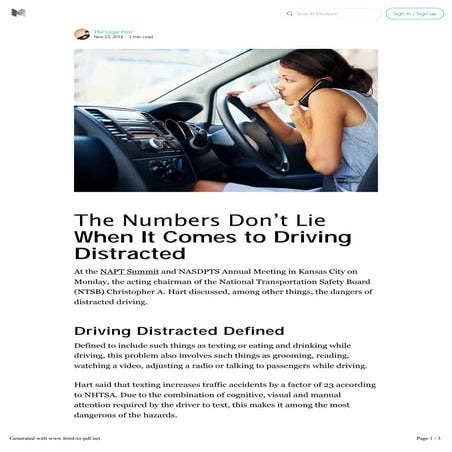 Distracted Driving INFOGRAPHIC | PDF