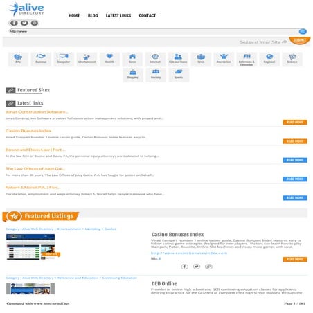 Search Results in Alive Web Directory