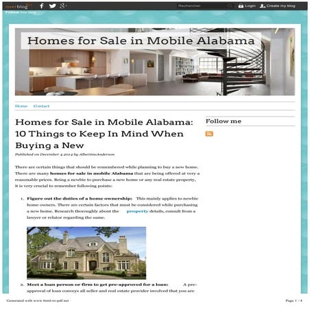 Homes for Sale in Mobile Alabama: 10 Things to Keep In Mind When Buying a New...