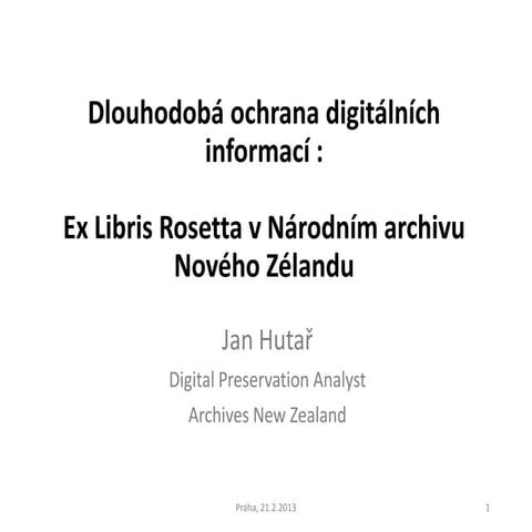 Dlouhodobá ochrana digitálních informací na Novém Zélandu