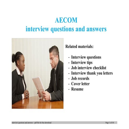 AECOM interview questions and answers