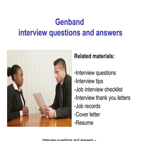 Genband interview questions and answers