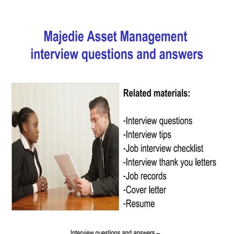 Majedie Asset Management interview questions and answers