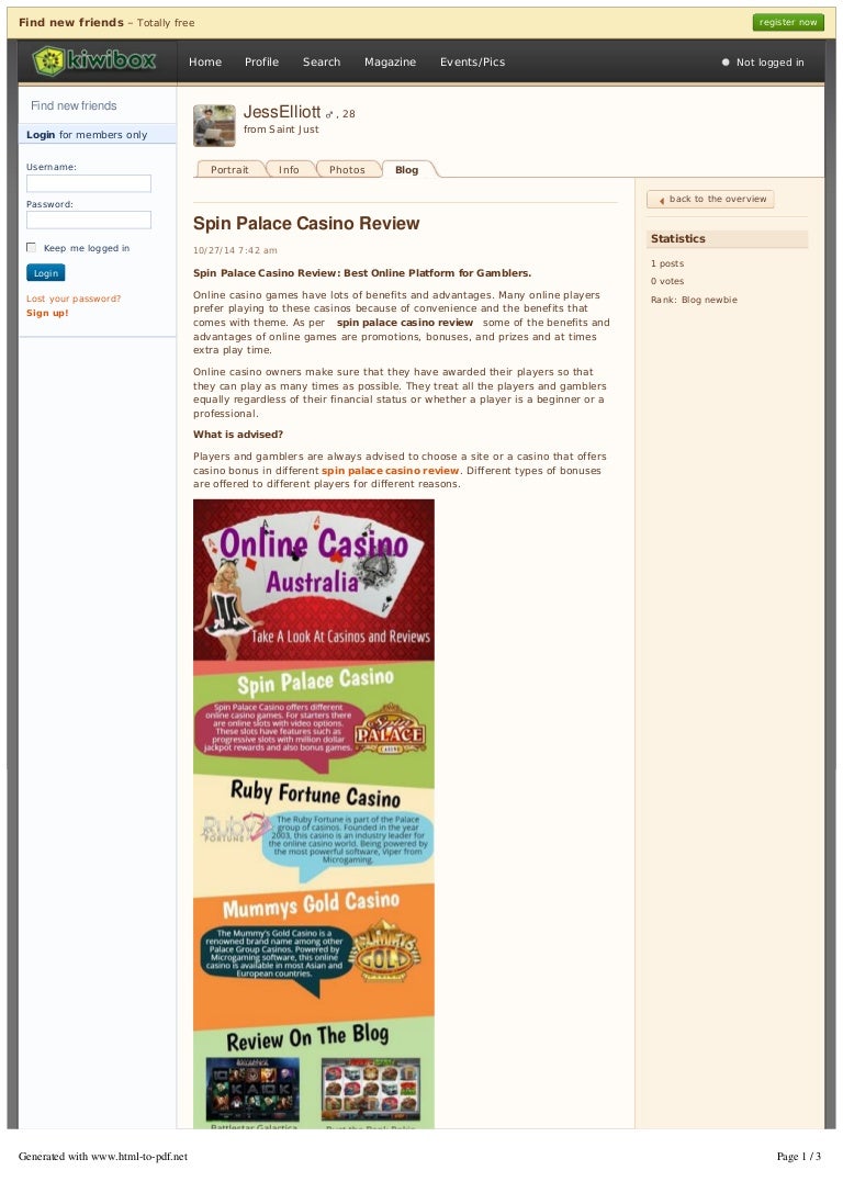 Play spin palace casino online slots