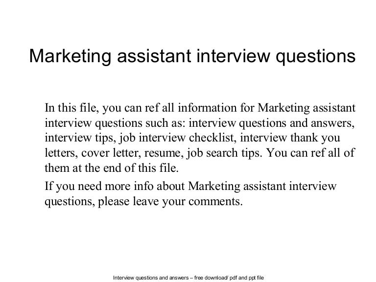 marketing assistant interview questions marketing assistant interview questions