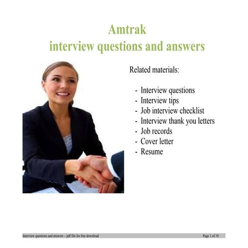 Amtrak interview questions and answers