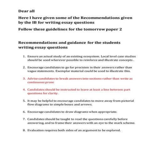 File 5 IB recommendation for the essay questions