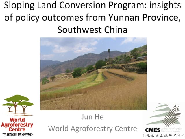 Sloping Land Conversion Program: Insights of policy outcomes from Yunnan Province, Southwest China 
