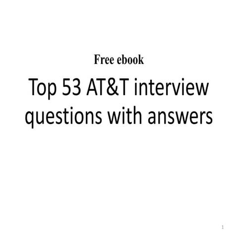 53 AT&T interview questions and answers pdf