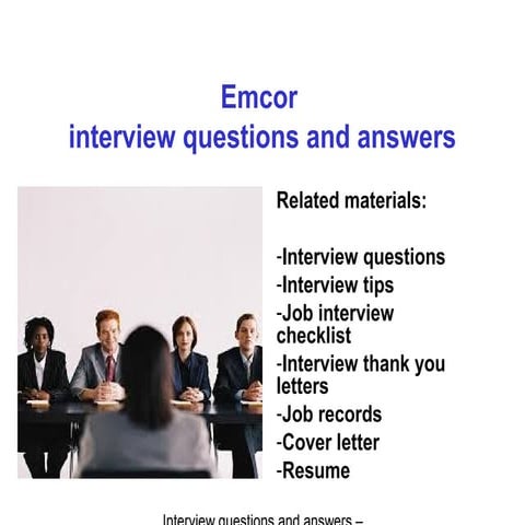 Emcor interview questions and answers